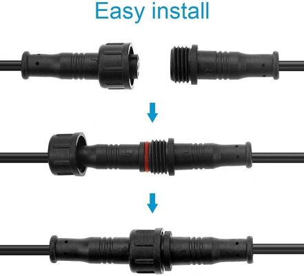 4pin 5pin 6pin ευθεία αρσενική βίδα M8 αδιάβροχος σύνδεσμος 60cm IP65 IP66