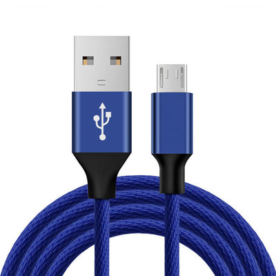 Αρχικό μαύρο καλώδιο δεδομένων Micro USB 6ft μακρύ νάιλον πλεγμένο για κινητό τηλέφωνο MP3