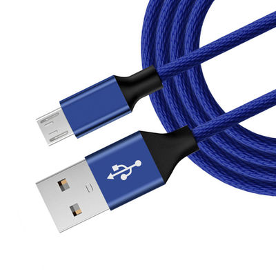 Αρχικό μαύρο καλώδιο δεδομένων Micro USB 6ft μακρύ νάιλον πλεγμένο για κινητό τηλέφωνο MP3