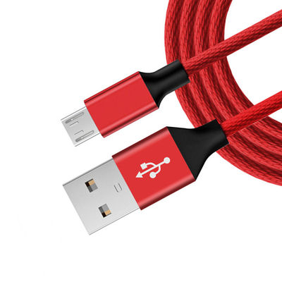 Αρχικό μαύρο καλώδιο δεδομένων Micro USB 6ft μακρύ νάιλον πλεγμένο για κινητό τηλέφωνο MP3