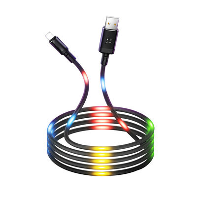 Ηλεκτρονικός έλεγχος Πολυχρωματιστό LED Light Up Micro USB Δικτυακό καλώδιο για το τηλέφωνο