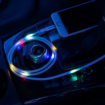 Ηλεκτρονικός έλεγχος Πολυχρωματιστό LED Light Up Micro USB Δικτυακό καλώδιο για το τηλέφωνο