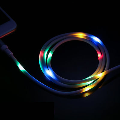 Ηλεκτρονικός έλεγχος Πολυχρωματιστό LED Light Up Micro USB Δικτυακό καλώδιο για το τηλέφωνο
