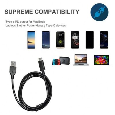 USB A προς τύπο C καλώδιο γρήγορης φόρτισης 1m Μαύρο λευκό
