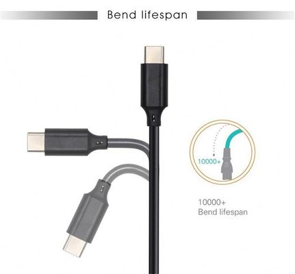 USB A προς τύπο C καλώδιο γρήγορης φόρτισης 1m Μαύρο λευκό