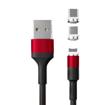 Τύπος USB Micro-USB 360 βαθμός 3 σε 1 Led USB Magnetic Adapter Cable για γρήγορη φόρτιση