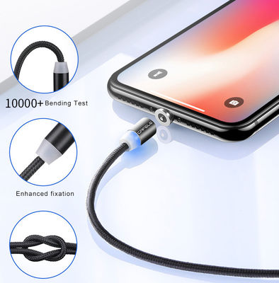 Τύπος USB Micro-USB 360 βαθμός 3 σε 1 Led USB Magnetic Adapter Cable για γρήγορη φόρτιση
