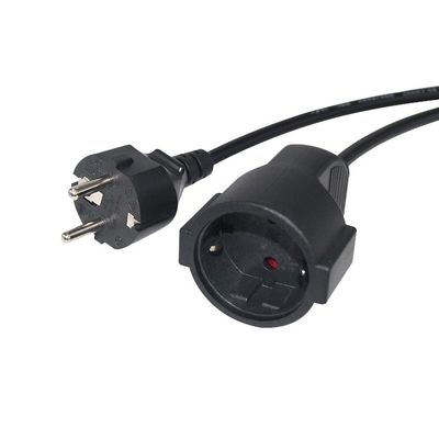 6Ft Black cee/7 EU AC Power Cord 3Pin Splitter Cable 1 σε διπλό θηλυκό τύπου Y split lead