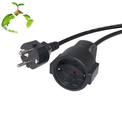 6Ft Black cee/7 EU AC Power Cord 3Pin Splitter Cable 1 σε διπλό θηλυκό τύπου Y split lead