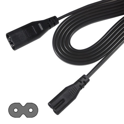0.5M VDE 250V 2.5A H03VVH2-F 0.75MM2 2 πυρήνες IEC C7 έως IEC C8 καλώδιο επέκτασης ισχύος