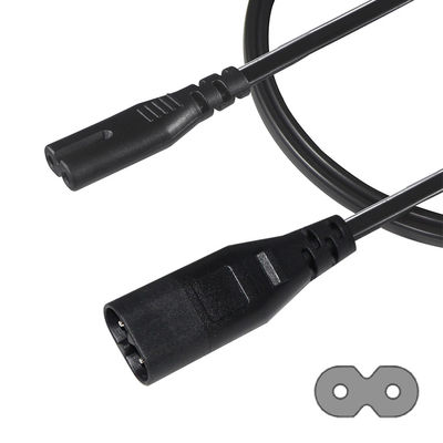 0.5M VDE 250V 2.5A H03VVH2-F 0.75MM2 2 πυρήνες IEC C7 έως IEC C8 καλώδιο επέκτασης ισχύος
