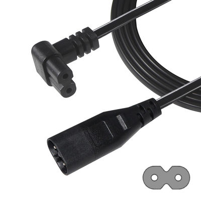 0.5M VDE 250V 2.5A H03VVH2-F 0.75MM2 2 πυρήνες IEC C7 έως IEC C8 καλώδιο επέκτασης ισχύος