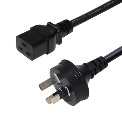 6ft PVC Jacket Αυστραλία 3 Pin Plug για IEC 60320 C19 Σωλήνα τροφοδοσίας για Servers PDU