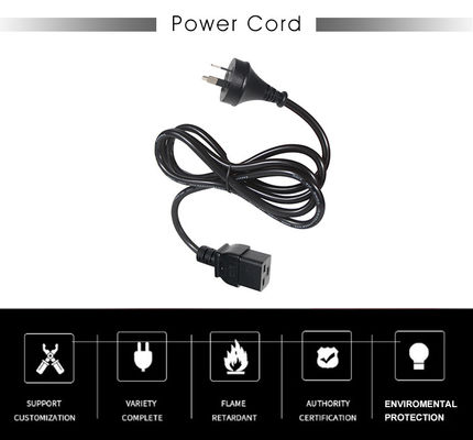 6ft PVC Jacket Αυστραλία 3 Pin Plug για IEC 60320 C19 Σωλήνα τροφοδοσίας για Servers PDU