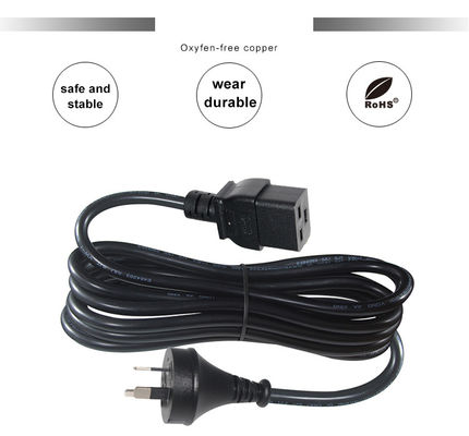 6ft PVC Jacket Αυστραλία 3 Pin Plug για IEC 60320 C19 Σωλήνα τροφοδοσίας για Servers PDU