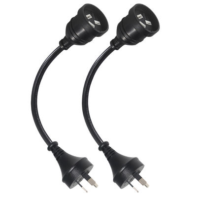 Αυστραλία Σημείο H05vv-f 3g 3*0.5mm2/0.75mm2 IEC Connector Power Cord με διπλό θηλυκό
