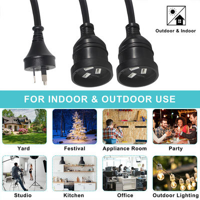 Αυστραλία Σημείο H05vv-f 3g 3*0.5mm2/0.75mm2 IEC Connector Power Cord με διπλό θηλυκό
