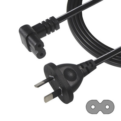 2m SAA Iec Plug H03vvh2f 2X075mm2 Αυστραλιανό 2 πόντους Σχήμα 8 Ac Καλώδιο Τέρμα Διεύρυνσης Γωνία C7 Συνδέσμος Σωλήνας ρεύματος