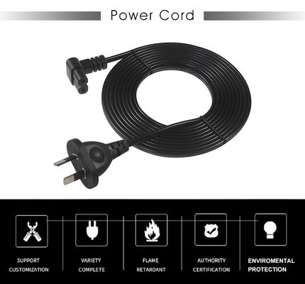 2m SAA Iec Plug H03vvh2f 2X075mm2 Αυστραλιανό 2 πόντους Σχήμα 8 Ac Καλώδιο Τέρμα Διεύρυνσης Γωνία C7 Συνδέσμος Σωλήνας ρεύματος