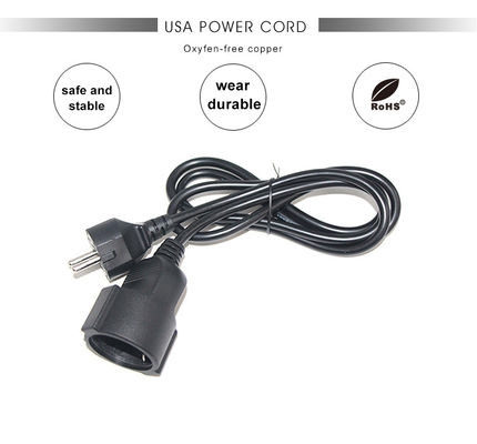 Cee 7/7 Cord 16A Plug Power Γυναικεία προς αρσενική Επέκταση Schuko Ευρωπαϊκό καλώδιο 2 μέτρα