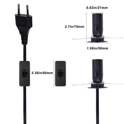 3ft-6ft αλμυρό καλώδιο ισχύος λαμπτήρα με E12 E14 E26 E27 λαμπτήρα και On / Off διακόπτη