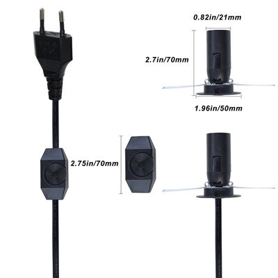 3ft-6ft αλμυρό καλώδιο ισχύος λαμπτήρα με E12 E14 E26 E27 λαμπτήρα και On / Off διακόπτη