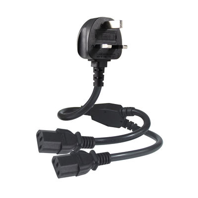 UK Adapter C13 Y Splitter Iec Plug Cable End για εξωτερική επέκταση