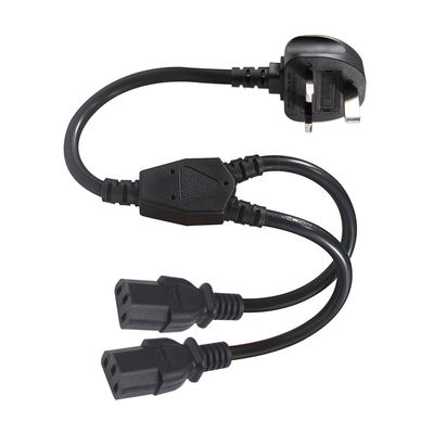 UK Adapter C13 Y Splitter Iec Plug Cable End για εξωτερική επέκταση