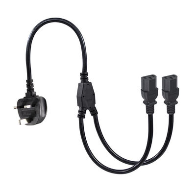UK Adapter C13 Y Splitter Iec Plug Cable End για εξωτερική επέκταση