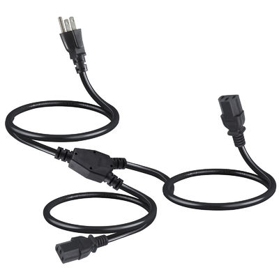 Δύο πρίζες Y Splitter Computer Power Cord με πρότυπο Nema 515P AC Plug και C13 Inlet