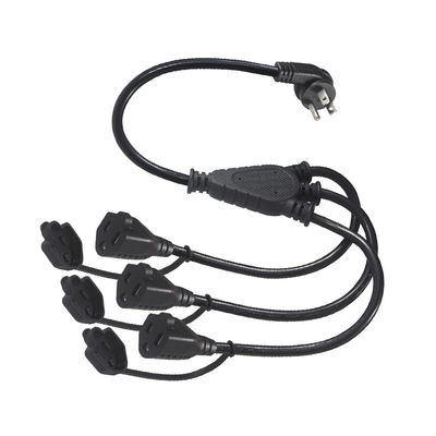 NEMA 5-15P 3x5-15R Y Δυναμικό καλώδιο διαχωρισμού 3FT 16AWG ελαστικό σακάκι