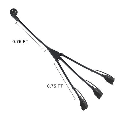 NEMA 5-15P 3x5-15R Y Δυναμικό καλώδιο διαχωρισμού 3FT 16AWG ελαστικό σακάκι