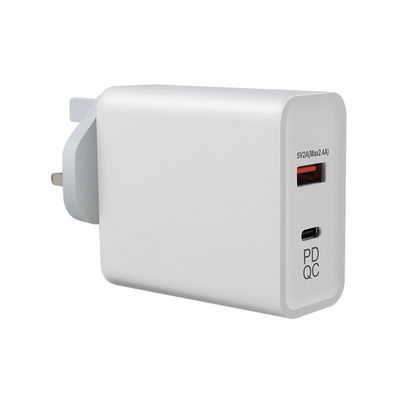 240V 45W QC 3,0 Wall Plug Power Supply Adapter για καλώδιο Euro Usb C 2m