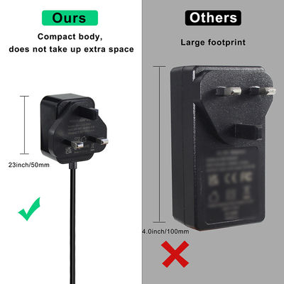 12V 1.5A Βρετανικό AC προς DC 5.5*2.1 5.5*2.5mm Αναπροσαρμοστής τροφοδοσίας με πιστοποιητικό ROHS