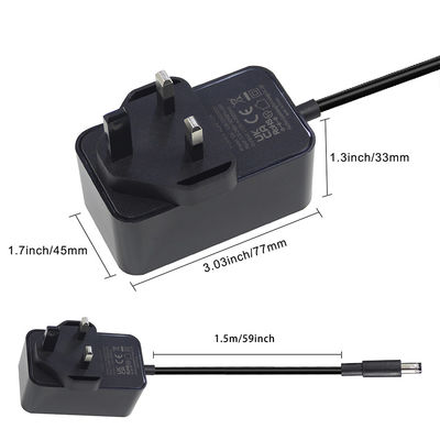 12V 1.5A Βρετανικό AC προς DC 5.5*2.1 5.5*2.5mm Αναπροσαρμοστής τροφοδοσίας με πιστοποιητικό ROHS
