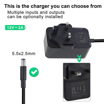 12V 1.5A Βρετανικό AC προς DC 5.5*2.1 5.5*2.5mm Αναπροσαρμοστής τροφοδοσίας με πιστοποιητικό ROHS