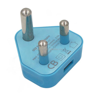 Δύο φορτιστή USB 5V 2.1A Διορθωτής τροφοδοσίας ταξιδιού για τη Νότια Αφρική και την Ινδία