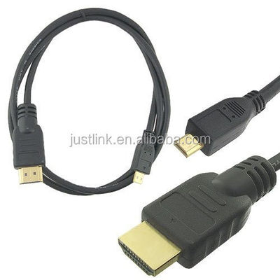 Υψηλής ταχύτητας 5FT 1.5M V1.4 HDMI προς Micro HDMI για HDTV PS3 XBOX 3D LCD