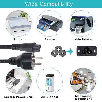 1.5M VDE CEE Euro Plug Cable IEC Computer Eu Male Shucko 10A Διοικητικό καλώδιο AC για προσαρμογή Schuko C5