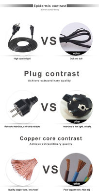 1.5M VDE CEE Euro Plug Cable IEC Computer Eu Male Shucko 10A Διοικητικό καλώδιο AC για προσαρμογή Schuko C5