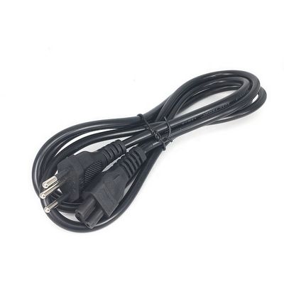IEC320 C5 3 στρογγυλό καλώδιο ηλεκτρικής ενέργειας για τη Βραζιλία NBR14136 Πρότυπο 3x0.75 τετραγωνικός πυρήνας