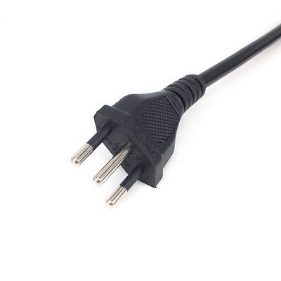 IEC320 C5 3 στρογγυλό καλώδιο ηλεκτρικής ενέργειας για τη Βραζιλία NBR14136 Πρότυπο 3x0.75 τετραγωνικός πυρήνας