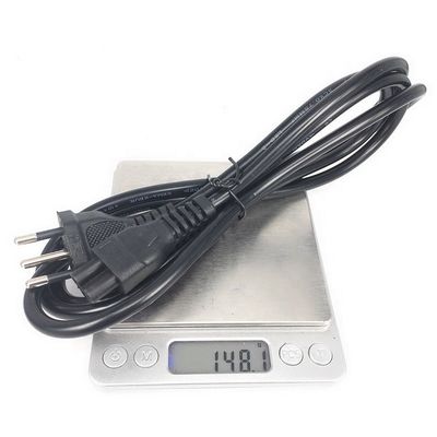 Βραζιλία NBR14136 IEC320 C5 3-pin καλώδιο ρεύματος 3x0.75mm2 1.8M Μαύρο