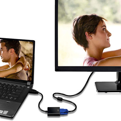 1080P HDMI σε VGA μετατροπέας Adapter καλώδιο για τον υπολογιστή Άντρας σε Γυναίκα ήχο βίντεο