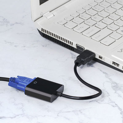 1080P HDMI σε VGA μετατροπέας Adapter καλώδιο για τον υπολογιστή Άντρας σε Γυναίκα ήχο βίντεο
