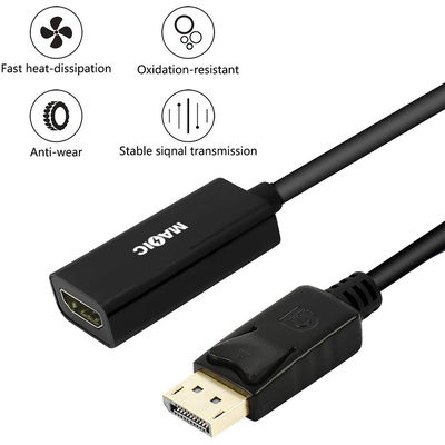 ABS Κοαξιακό Χρυσό επιχρισμένο Displayport αρσενικό DP προς HDMI καλώδιο προσαρμοστή για προβολέα