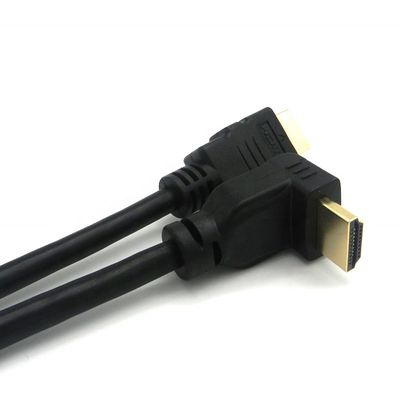 90 μοίρες γωνία χρυσός σύνδεσμος 2.0V 4K 60Hz HDMI καλώδιο 1.5m για πολυμέσα