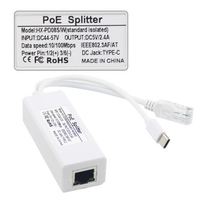 USB από 48 Volt POE Splitter σε 12V κάμερα 802.3af USB τύπου C Single Lan Port 1A 1.2A