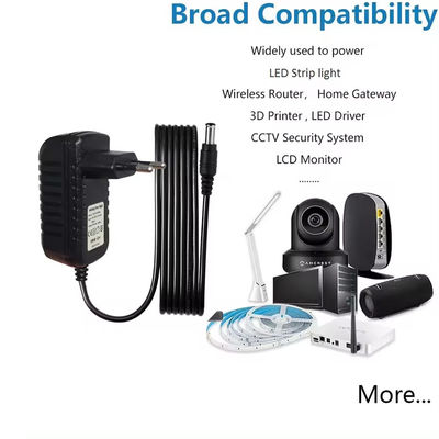 DC 12V 2A Αναπροσαρμοστής τροφοδοσίας για Cctv IP κάμερα φόρτιση AC Αναπροσαρμοστής 12V DC 5.5Mm Jack