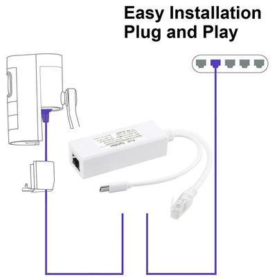 24V 12V 5V POE Passive Injector USB-C Type C Cable και Ethernet RJ45 Συνδέτης
